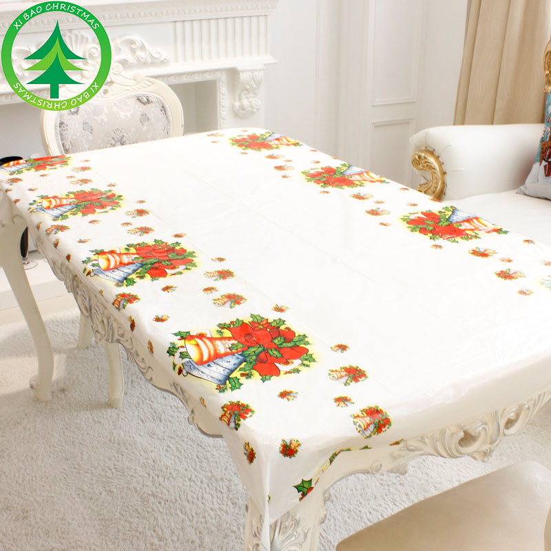 2021 New Christmas decorations cartoon PVC Christmas tablecloth Christmas decoration tablecloth wholesale