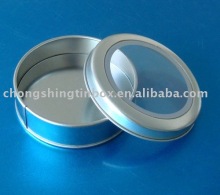 Round Window Candy Tin Can