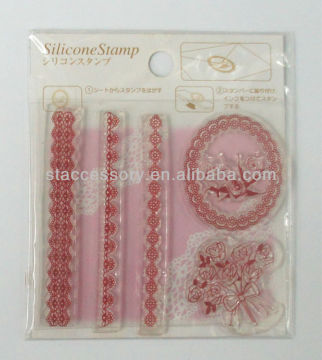 Cystal clear flower DIY silicone stamps