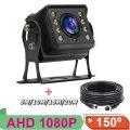 1080p AHD Backup View Câmera 12V para carro/ônibus/rv/caminhão 8pcs White LED colorida Night Vision Visualiza Câmera de Segurança de Visão