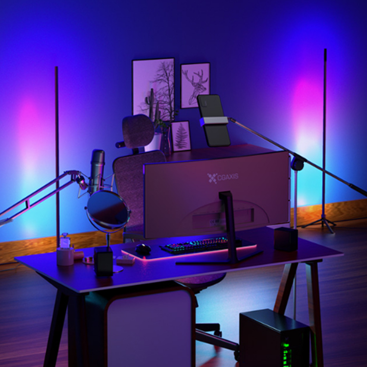 Modern Decoration Smart Corner Light Remote Controlled  Tuya Support Google Alexa RGB LED Corner Floor Lamp For Living Room