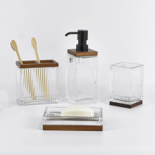 Square Bathing Set Glass Bottle