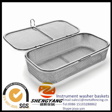 Wholesale laboratory lockable storage baskets stainless steel mesh sterile baskets medical instruments washer baskets