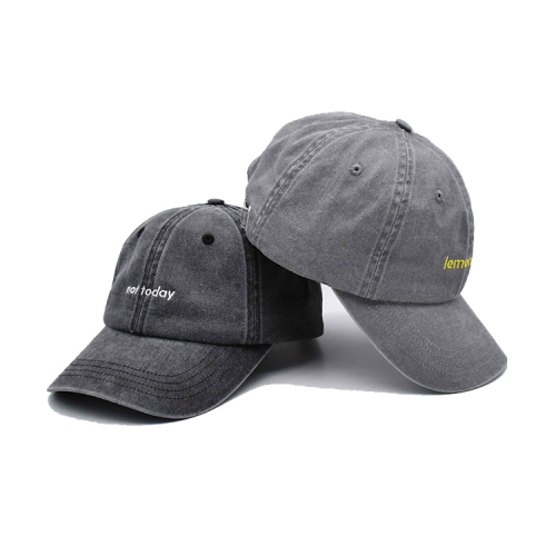 Wash personalizzato vecchio stile grigio papà cappello