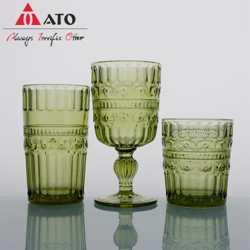 Unique elegant glass wine vintage colored goblets