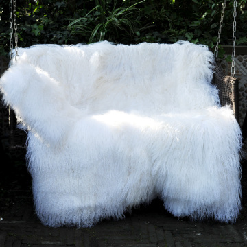 White Color Mongolian Fur Tibetan Lamb Fur Rugs