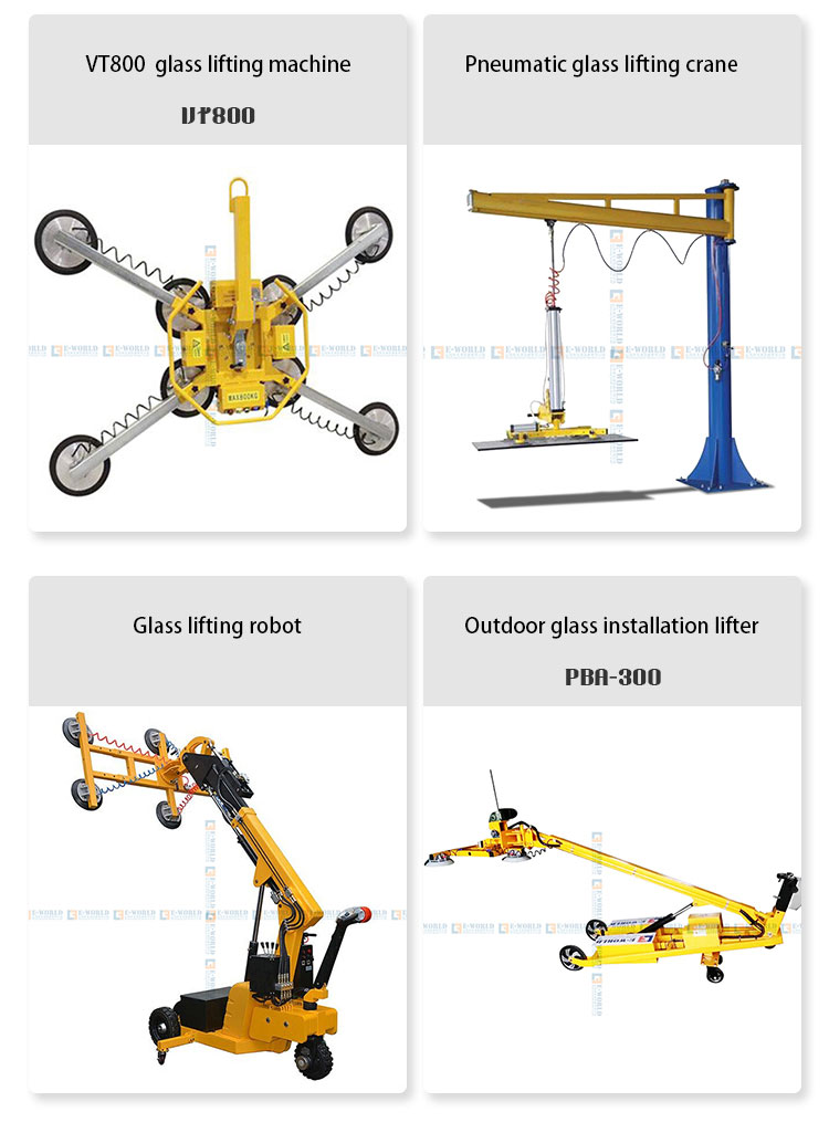 800KG 8 Suction Cups Outdoor Glass Loading Machine For Big Glass