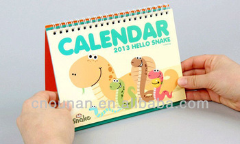 cute paper table calendar chinses snake year calendar 2013