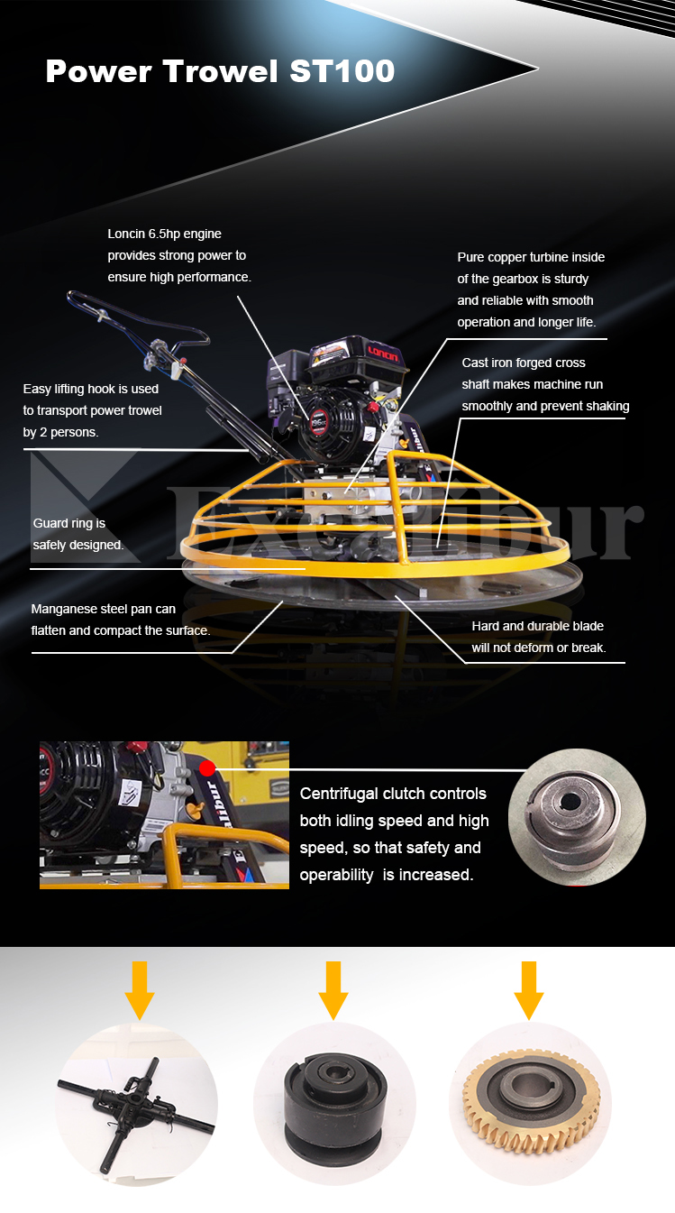 Excalibur mini electric concrete finishing power trowel machine