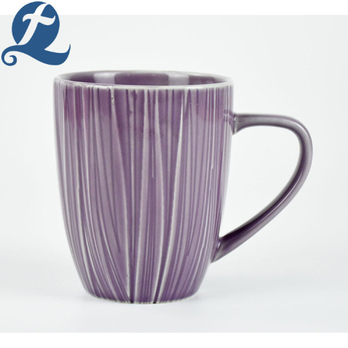 Großhandelspreis bunte Relief-Keramik-Teetasse