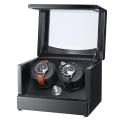 Caixa de enrolador de relógio de madeira preta
