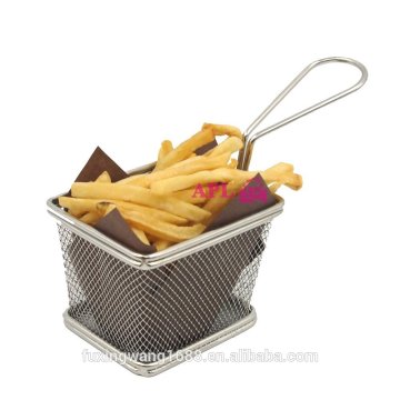 Stainless Steel Mini Fry Basket, Serving Basket, Mini Mesh Basket, Table Serving Basket