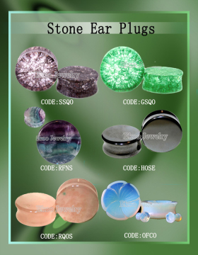 Semi Precious Stone Ear Plug Ear Piercing