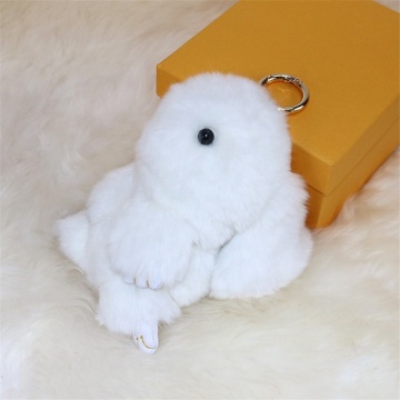 Stuffed Animals Rabbit Fur Ball Keychain Plush Animals Keychain Bunny keychain