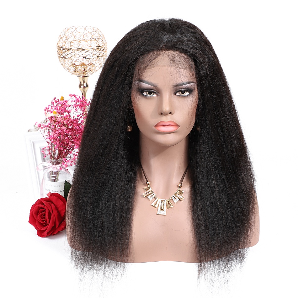 13*4 lace frontal 150% density kinky straight factory price hair wig