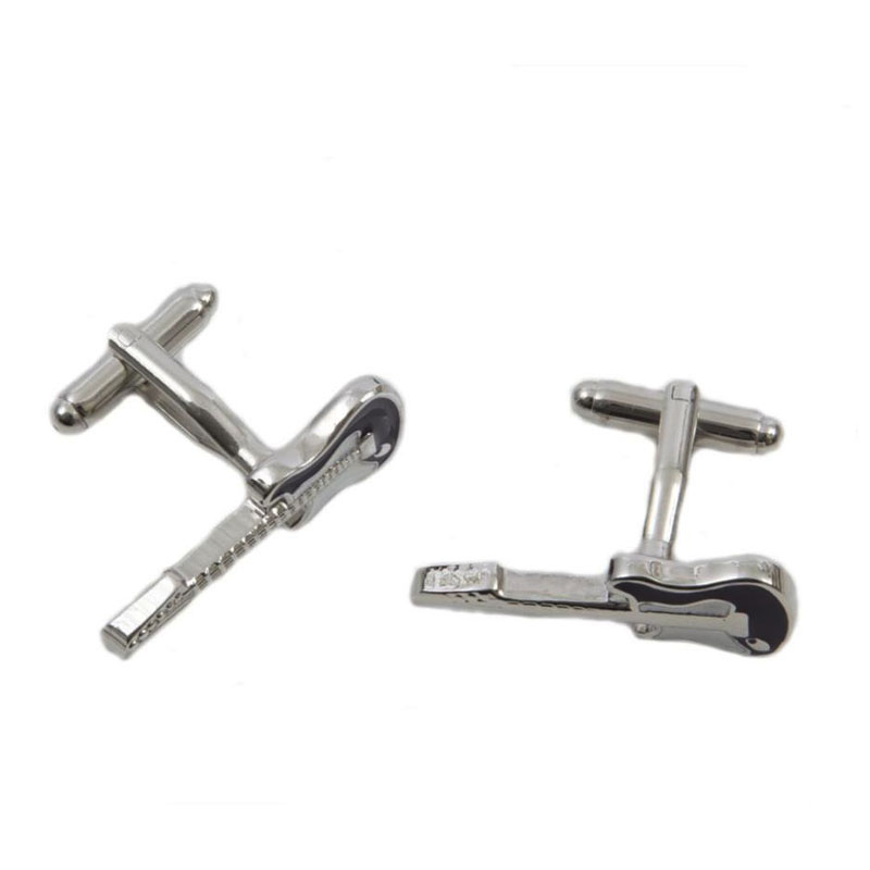 Silver Electric Guitar Cufflinks