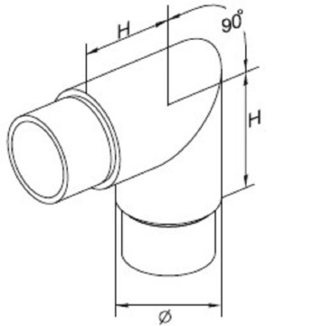 Custom stair railing stainless steel fitting