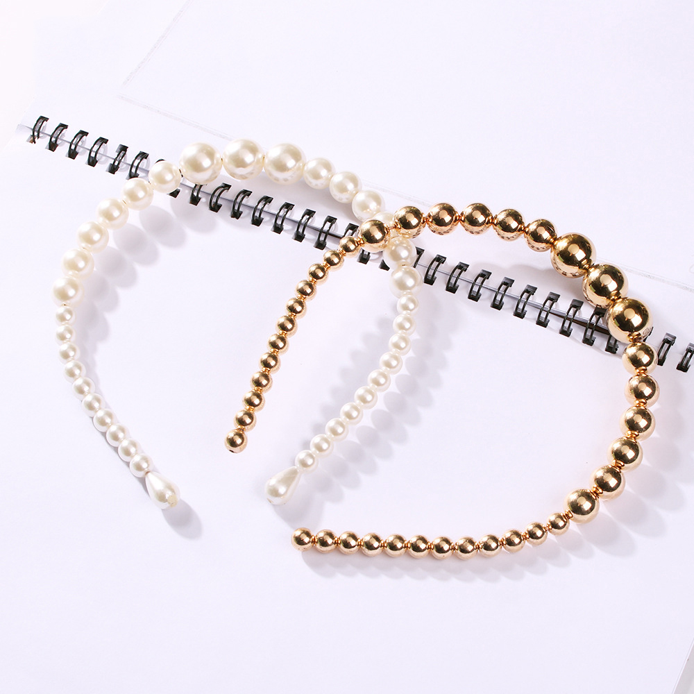 headbands for women 2021 luxury pearl headbands gold beaded pearl headband girls