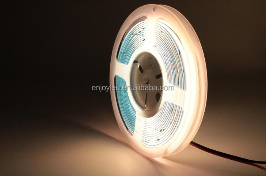 high density led tape ribbon light 8mm ip20 9w/m white warm white dotless flexible cob led strip