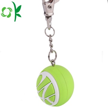 Aangepaste Kleuren Golfbal Silicone Sleutelhangers