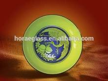 colored glass bowl and plate