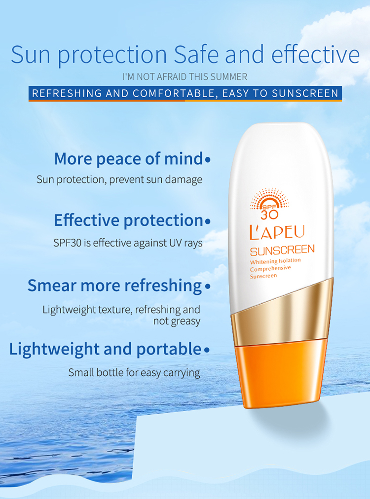 LAPEU OEM Customized multiple sun protection sun cream spf 30 sunscreen cream