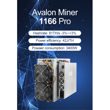 ASIC Blockchain Miner Avalon A1166pro 81Th/s