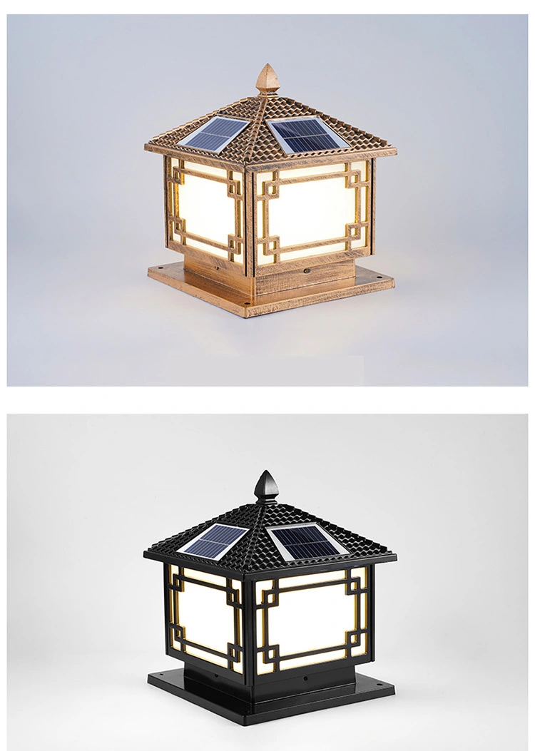 Retro Villa Garden Landscape Door Post Lamp Solar Light