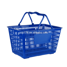 China Plastic Basket Supplier Retail 28L Plastic Basket With Handles