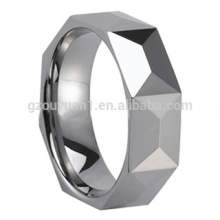 Tungsten Ring, Tungsten Carbide Wedding Ring, Faceted Tungsten Carbide Ring