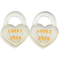 Kawaii Lucky Hearts Star Flatback Resin Transparent Key Lock Simulate DIY Crafts Κρεμαστό Κρεμαστό Σκουλαρίκι Μπρελόκ Αξεσουάρ