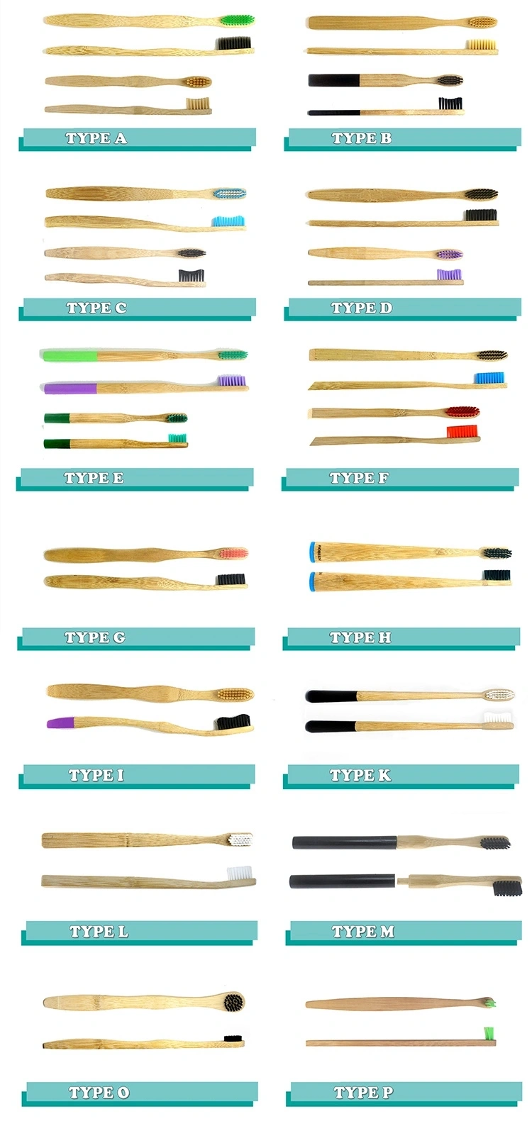 FDA&Ce OEM Natural Bamboo Toothbrush with Charcoal Fibre Bristles