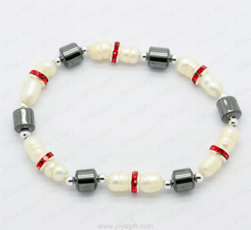 pearl hematite star beads bracelet