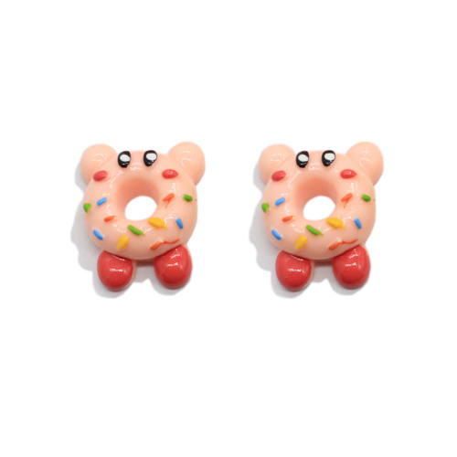 Kawaii Cartoon Tierform Harz Brot Bär Katzenkopf Donut Food Charms für Handy-Dekoration