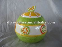 ceramic sugar pot in orange design