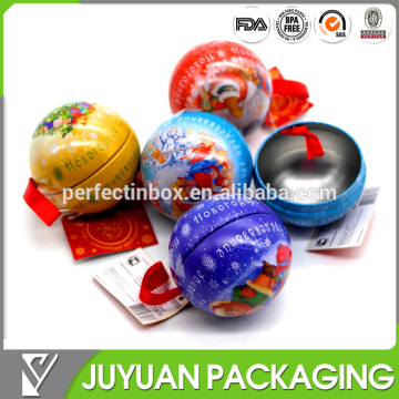 Decorative christmas metal tin ball containers wholesale