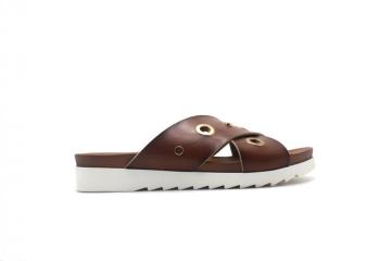 Womens Medium Two Band Slide Footbed Sandals