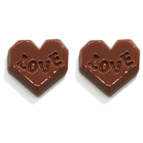 Cabochon ornement accessoires saint valentin amour coeur chocolat résine mignon bijoux bricolage fille vacances décoration et cadeau noël