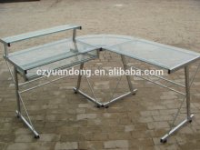 tempered glass office corner Computer desks