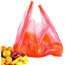 Christmas Reusable Shopping Bags Plastic T Shirt Bag