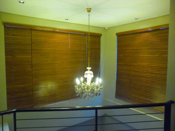 Ladder string basswood plantation shutters