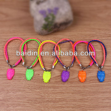 bicolor owl wax cord bracelet cheap sale