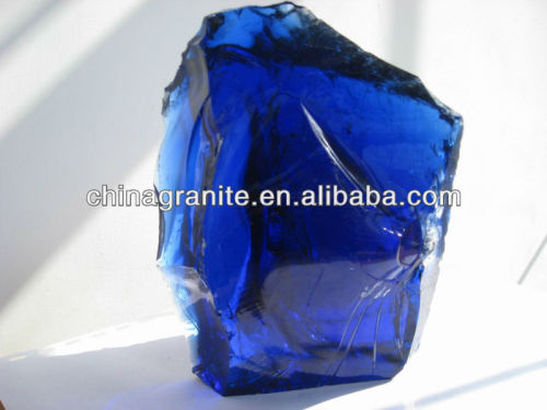 landscape slag glass rocks dark blue