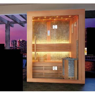 Indoor traditional dry sauna room