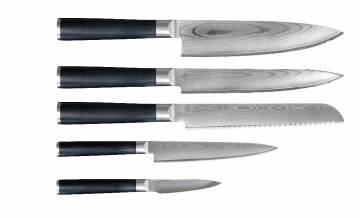 Custom Handmade Damascus Kitchen Knife Set