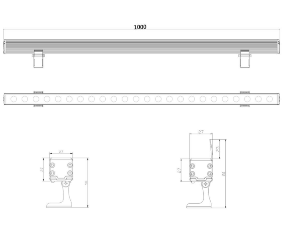 Long strip lighting LED wall washer