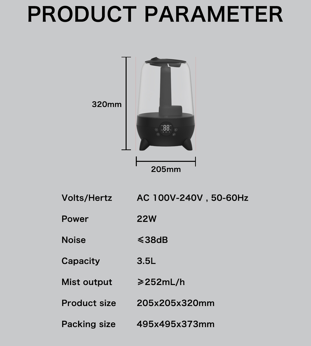 HTJ-2253C humidifier specification HTJ-2253C humidifier specification