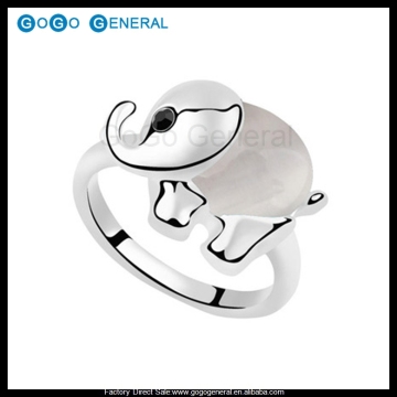 Silver Shinny Elephant Wedding Rings