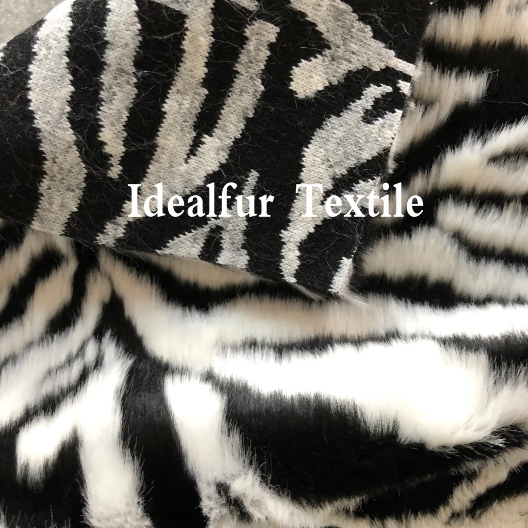 Zebra Jacquard Two-Color Soft Fake Raccoon Fur