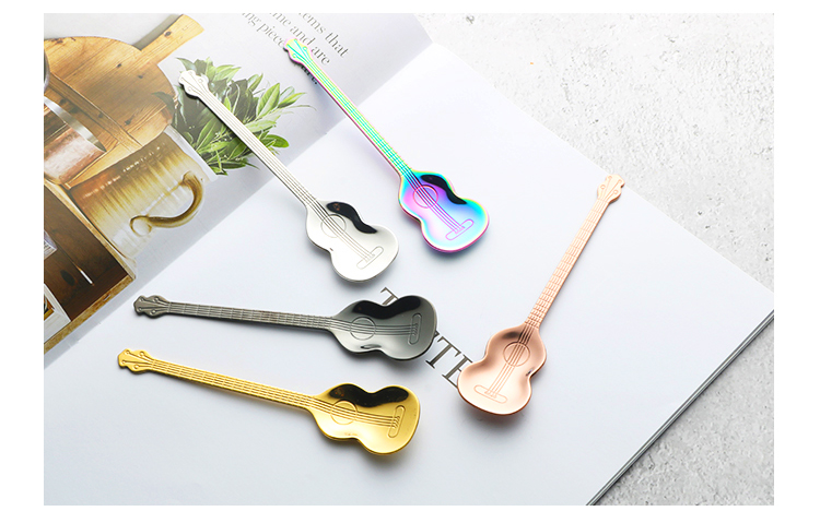 Guitar Design Stainless Steel Dessert Spoon